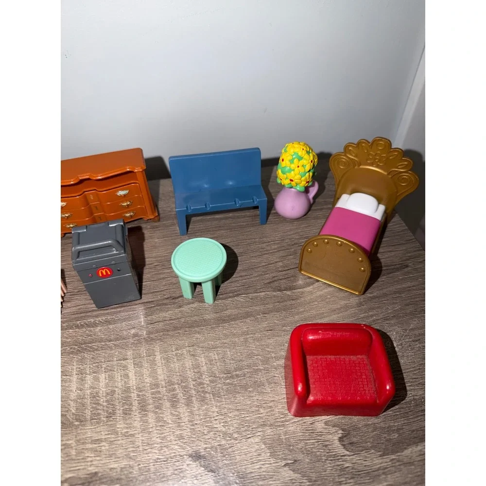 Vintage Mixed Dollhouse Furniture Lot some unmarked Bed Sofa Dresser 11pc